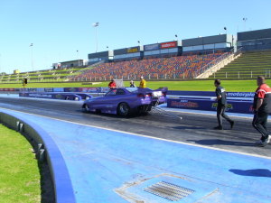 The car at the starting line, first takeoff. Perth motorplex