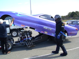 Russell suited up in his race gear. Perth motorplex